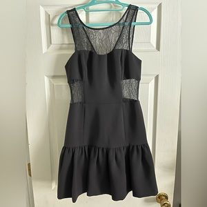 BCBGeneration mini dress, lace inserts, black, size 8